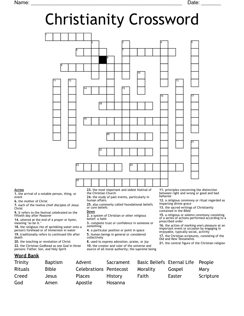 Christianity Crossword