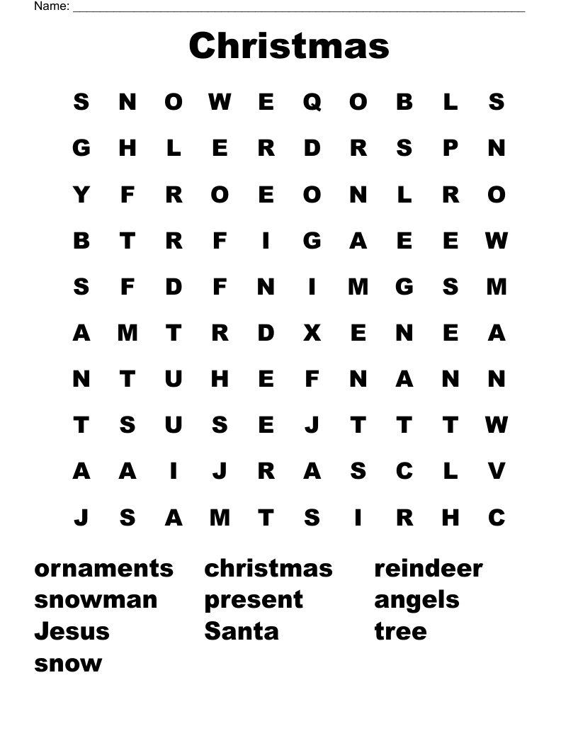 Christmas Word Search