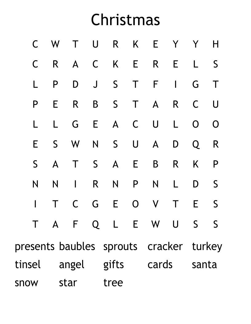 Christmas Word Search