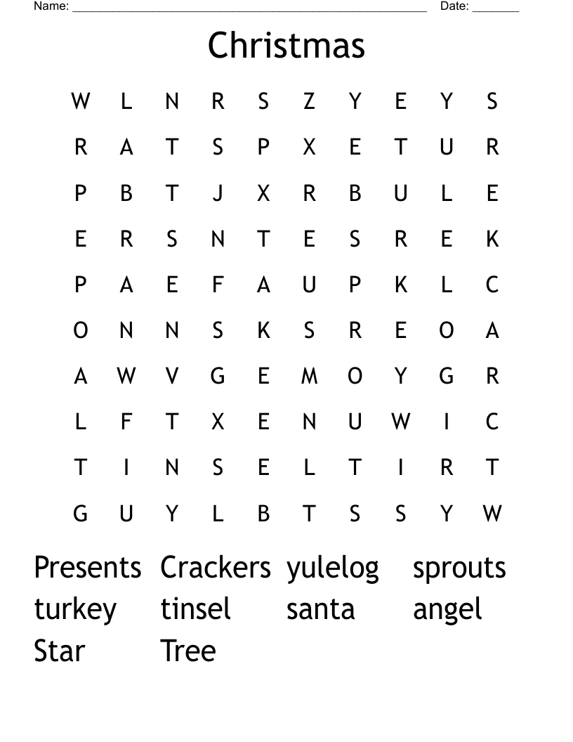 Christmas Word Search
