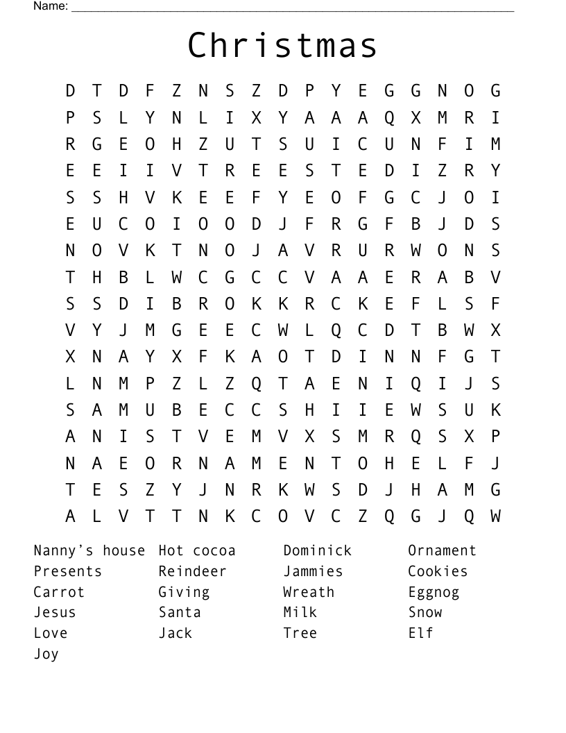 Christmas Word Search