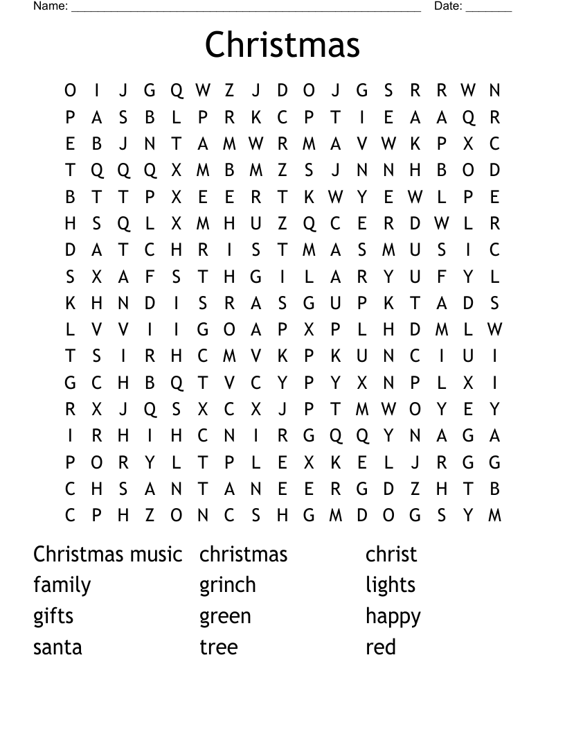 Christmas Word Search
