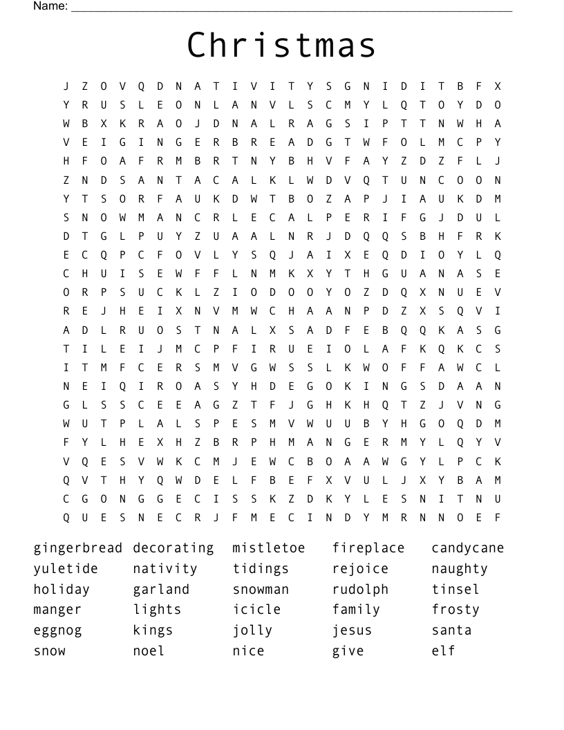 Christmas Word Search