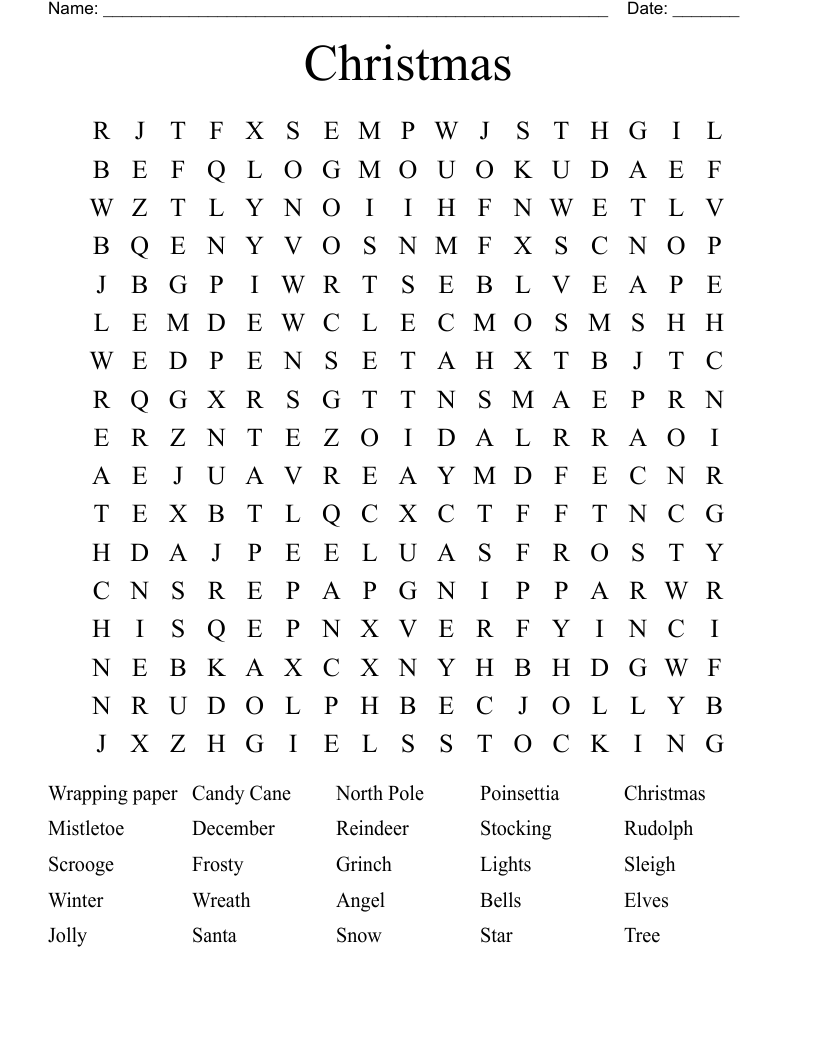 Christmas Word Search