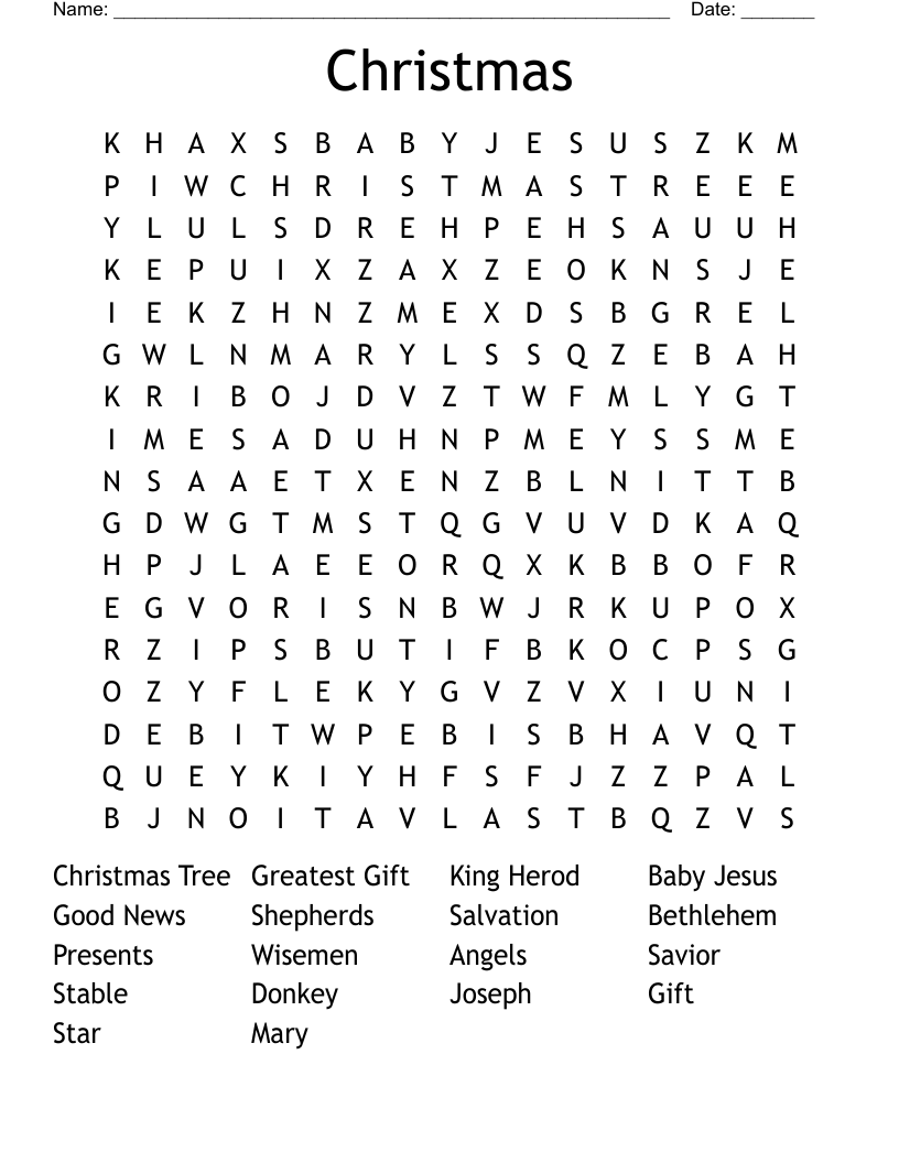Christmas Word Search