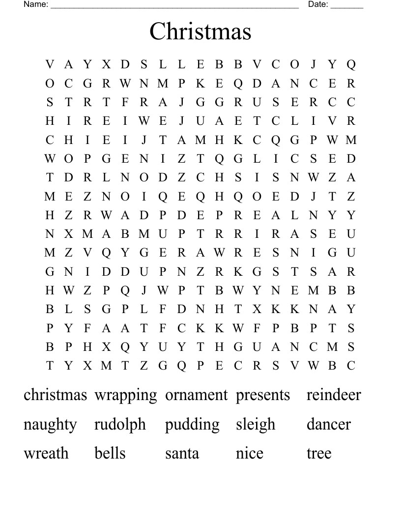 Christmas Word Search