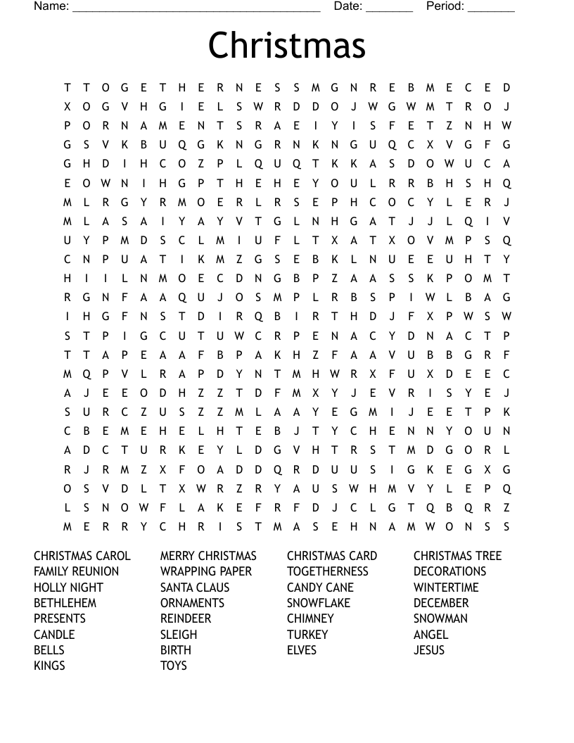 Christmas Word Search