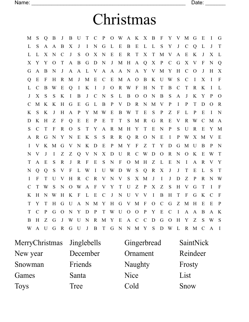 Christmas Word Search