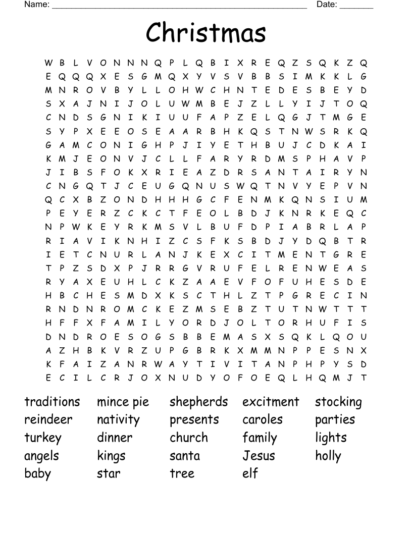 Christmas Word Search