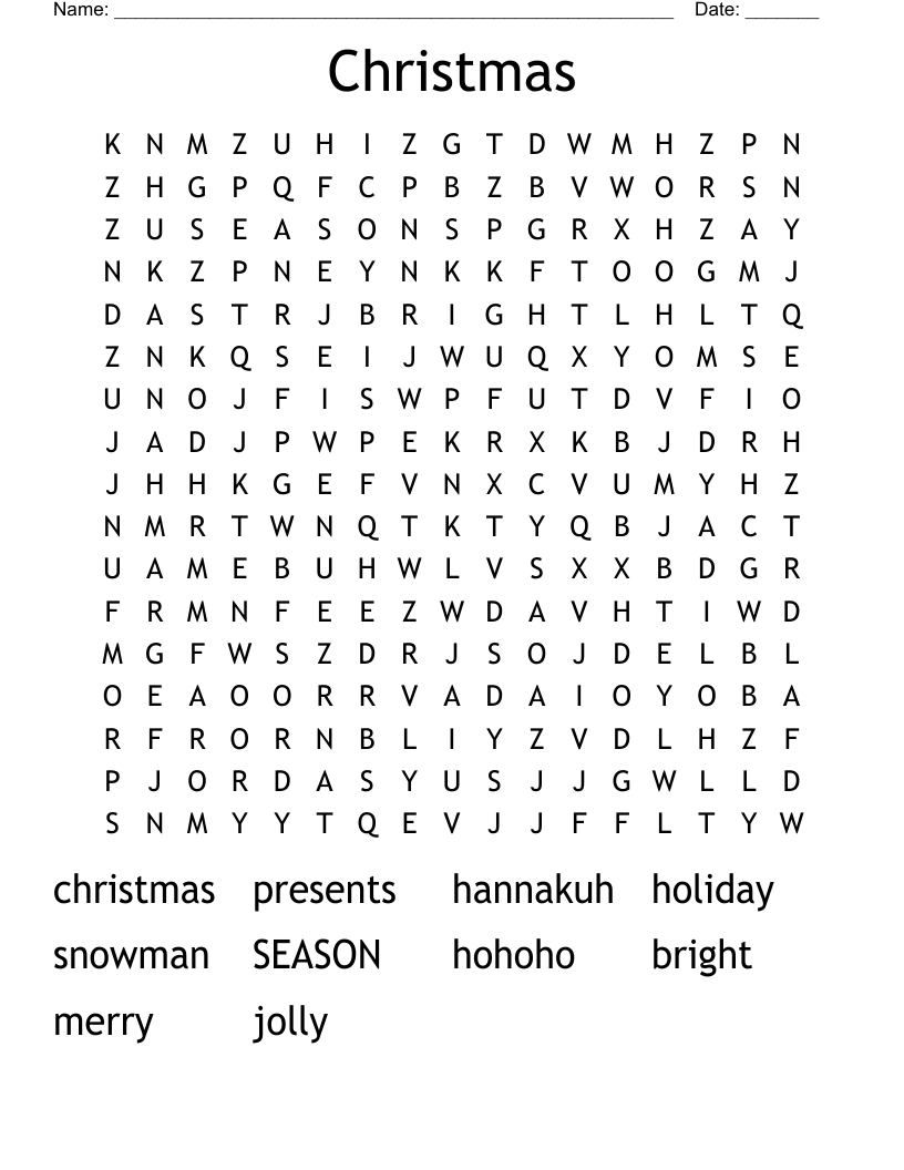 Christmas Word Search