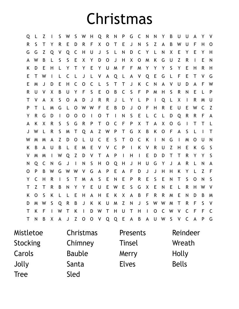 Christmas Word Search