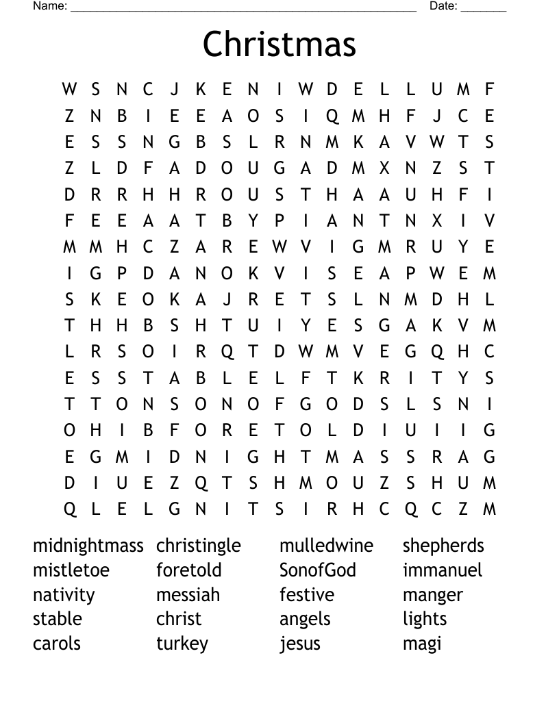 Christmas Word Search