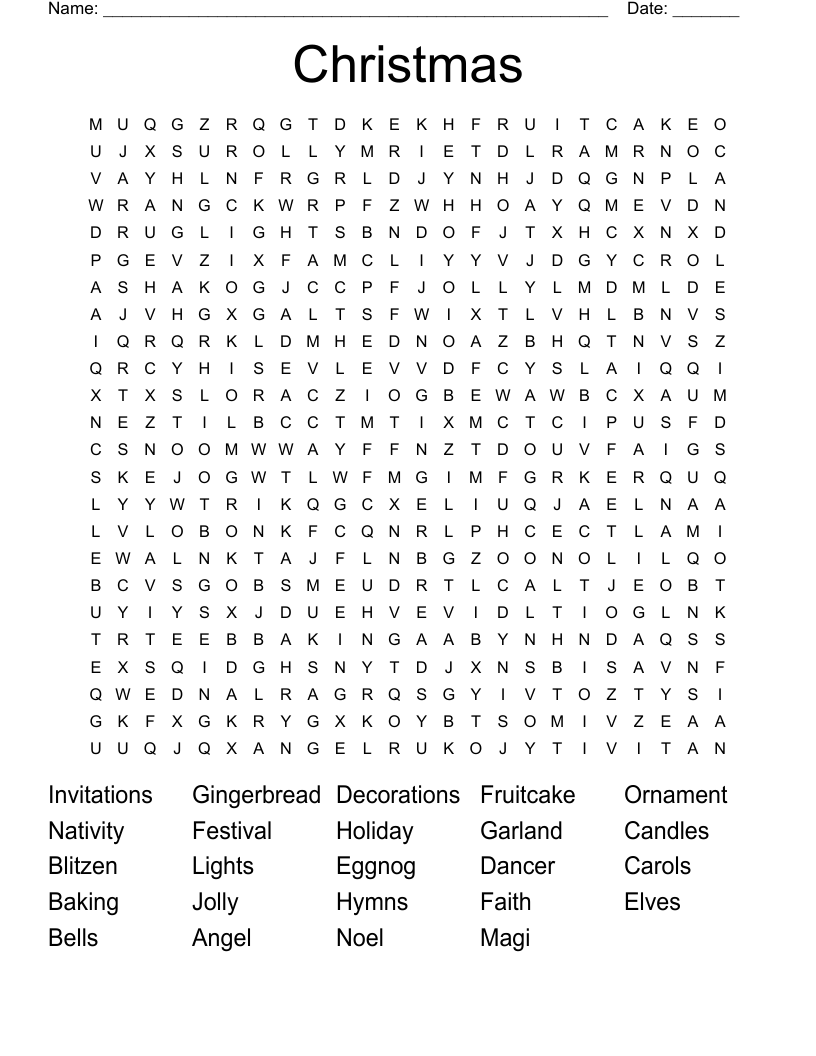 Christmas Word Search