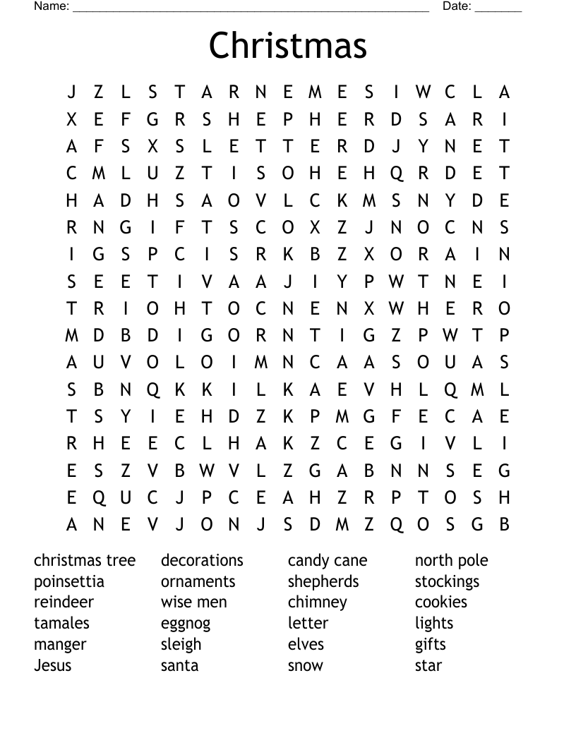 Christmas Word Search