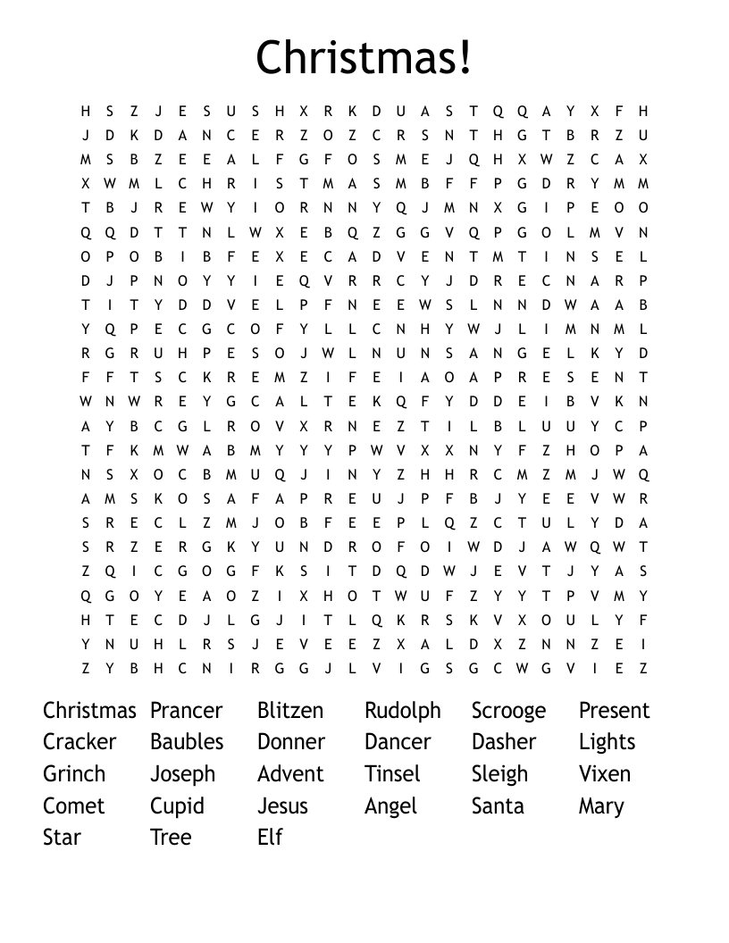 Christmas! Word Search