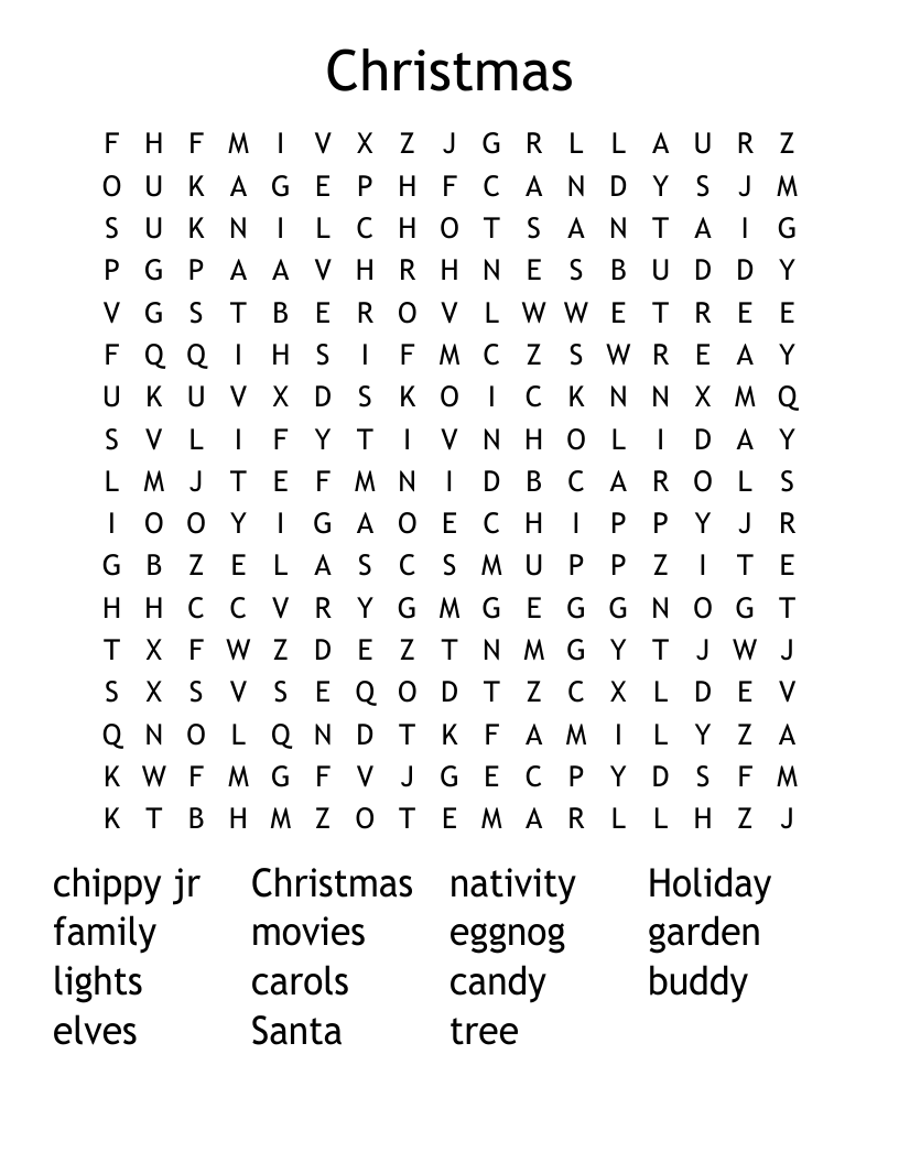 Christmas Word Search