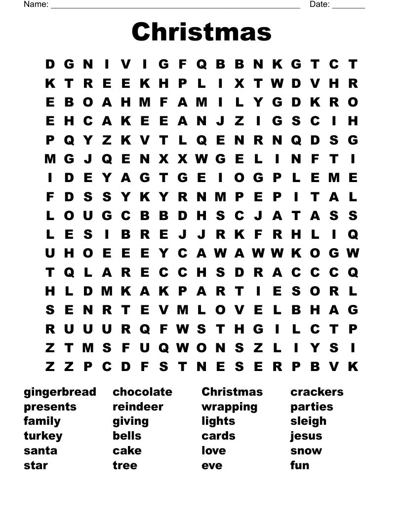Christmas Word Search