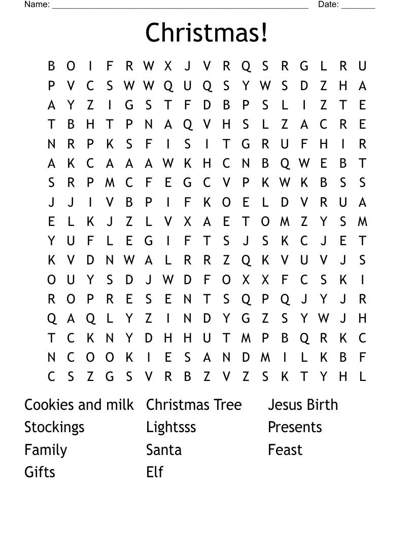Christmas! Word Search
