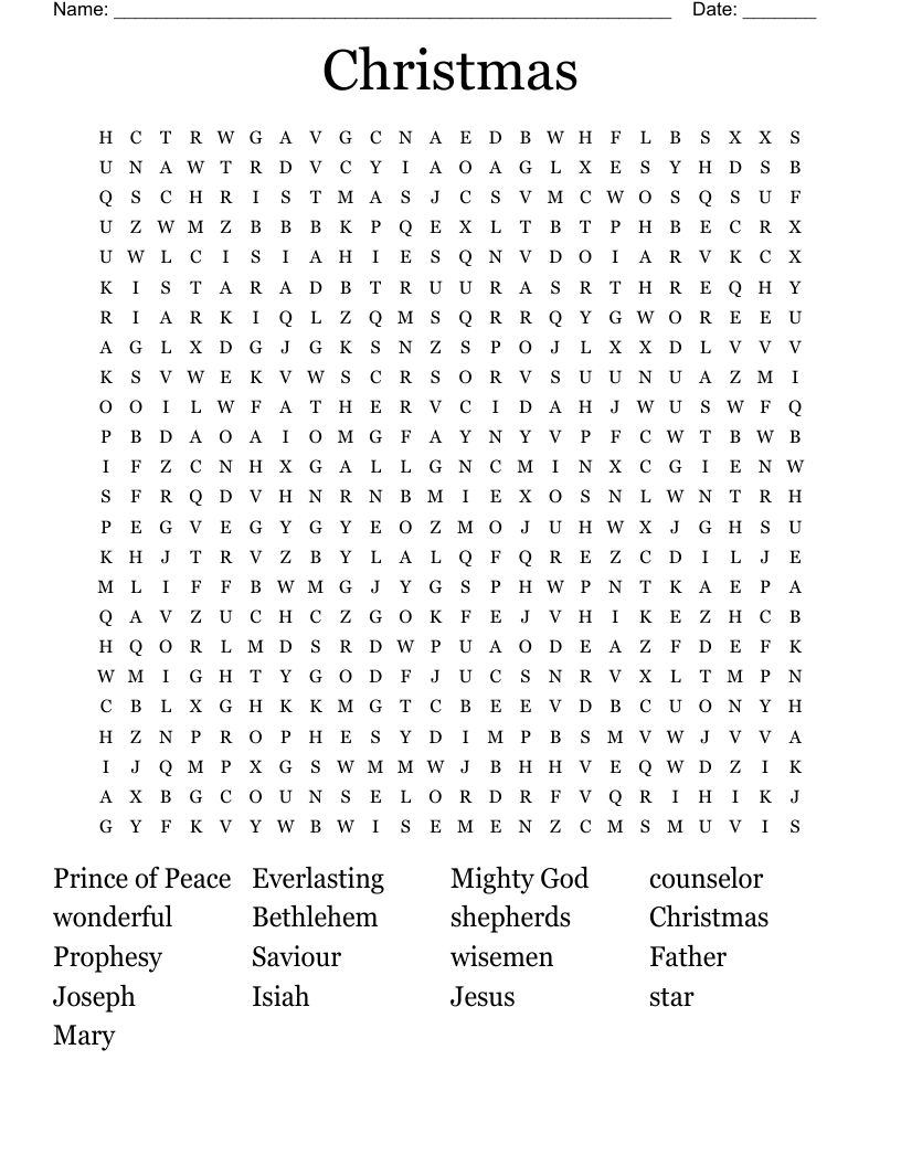 Christmas Word Search