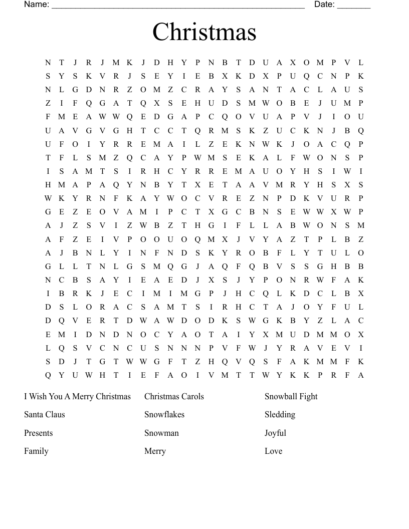 Christmas Word Search
