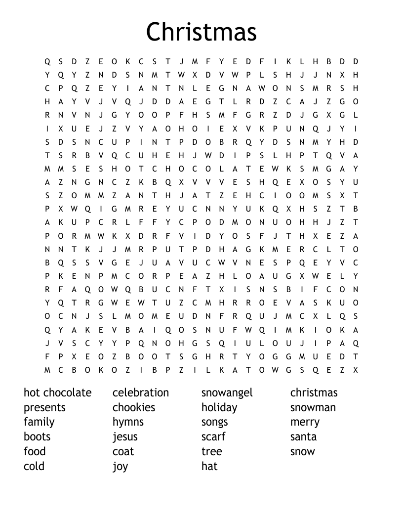Christmas Word Search