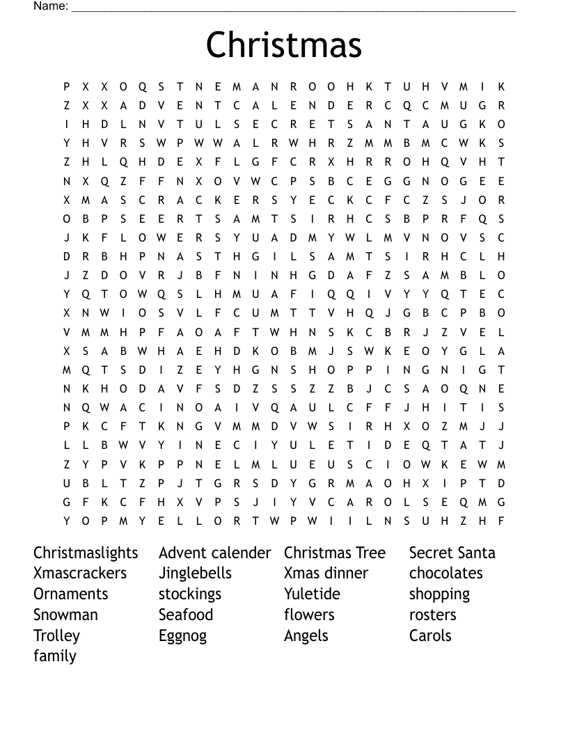 Christmas Word Search