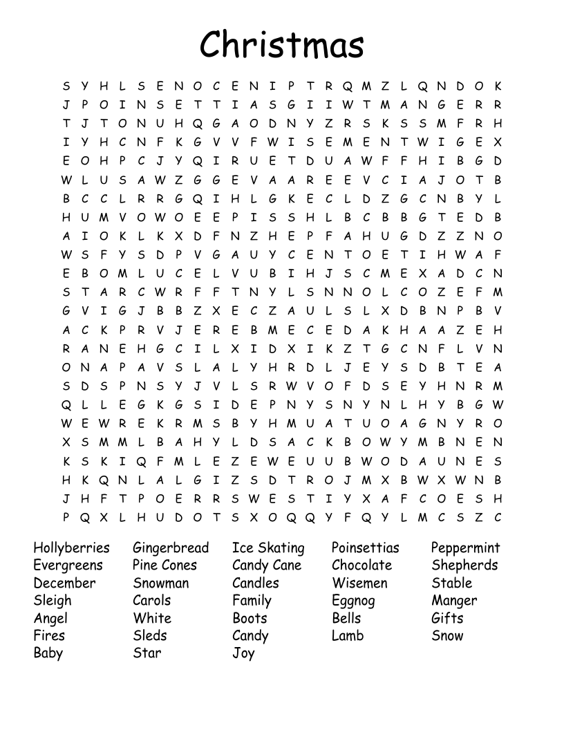 Christmas Word Search