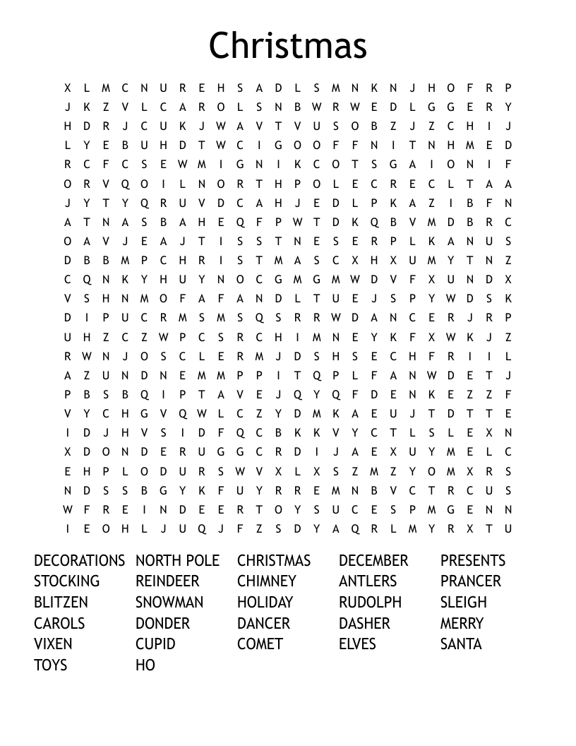 Christmas Word Search