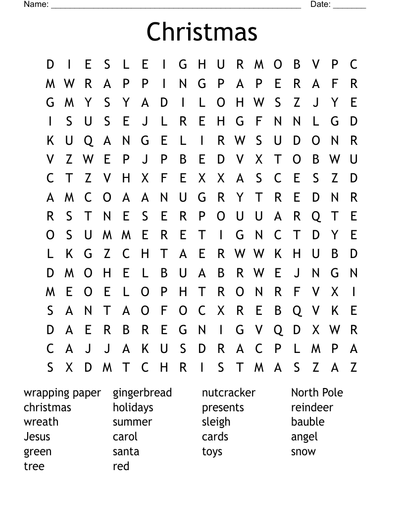 Christmas Word Search