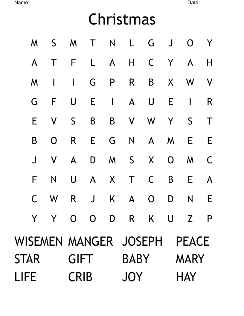 Christmas Word Search