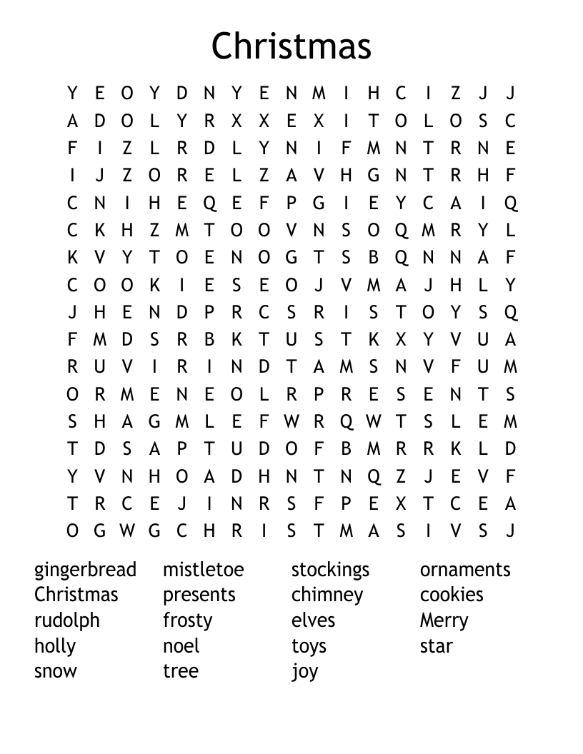 Christmas Word Search