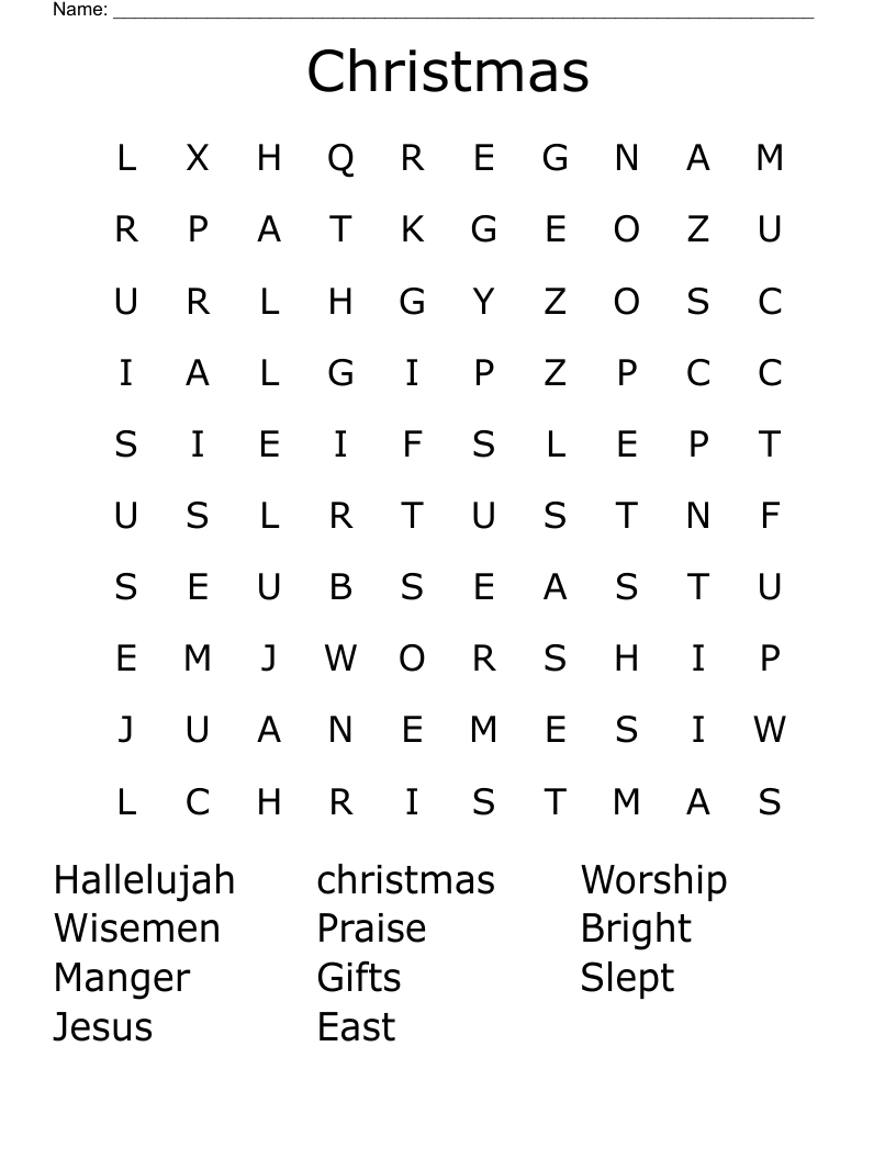 Christmas Word Search