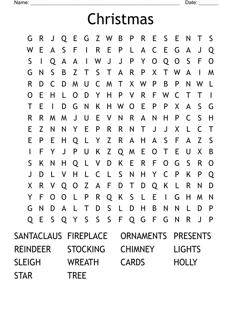 Christmas Word Search