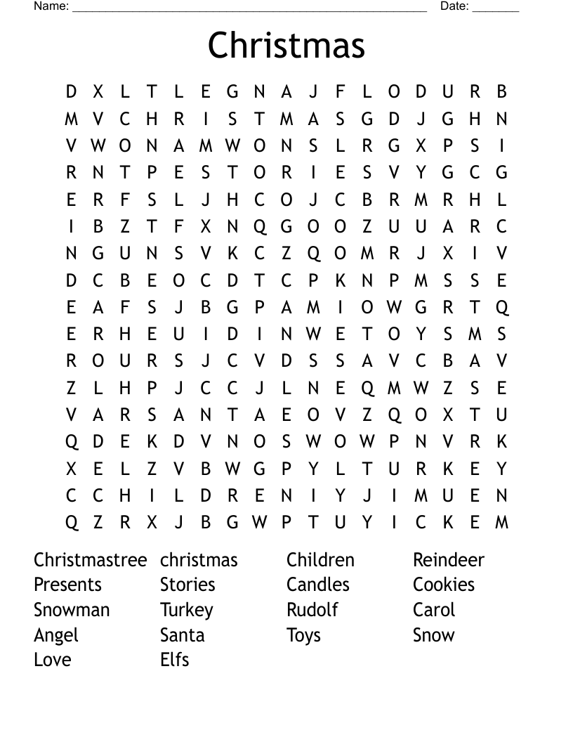 Christmas Word Search