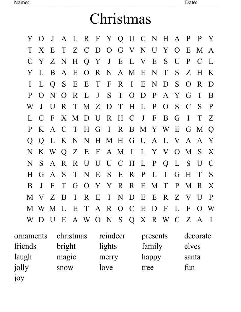 Christmas Word Search
