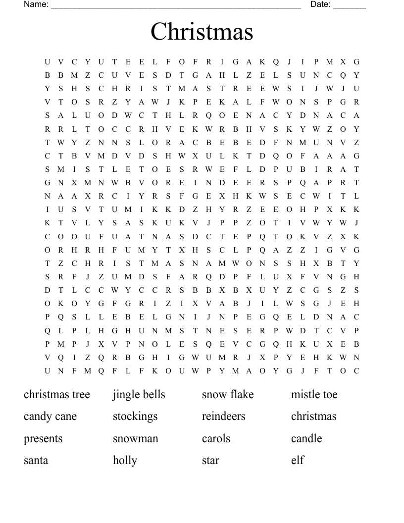 Christmas Word Search