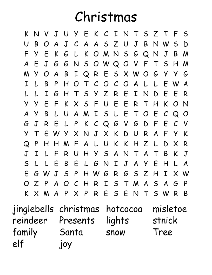 Christmas Word Search