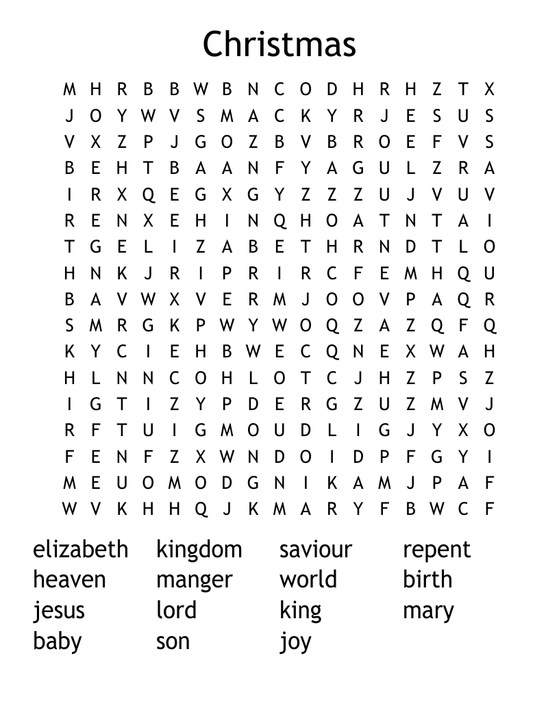 Christmas Word Search