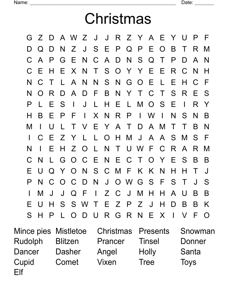 Christmas Word Search