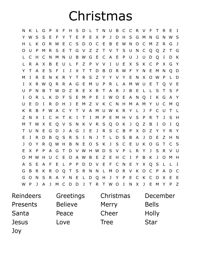 Christmas Word Search