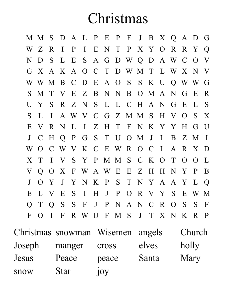 Christmas Word Search