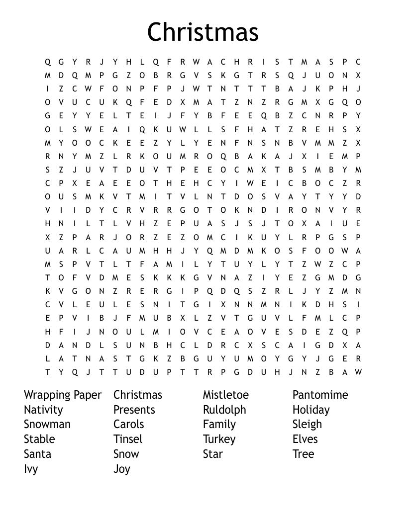 Christmas Word Search