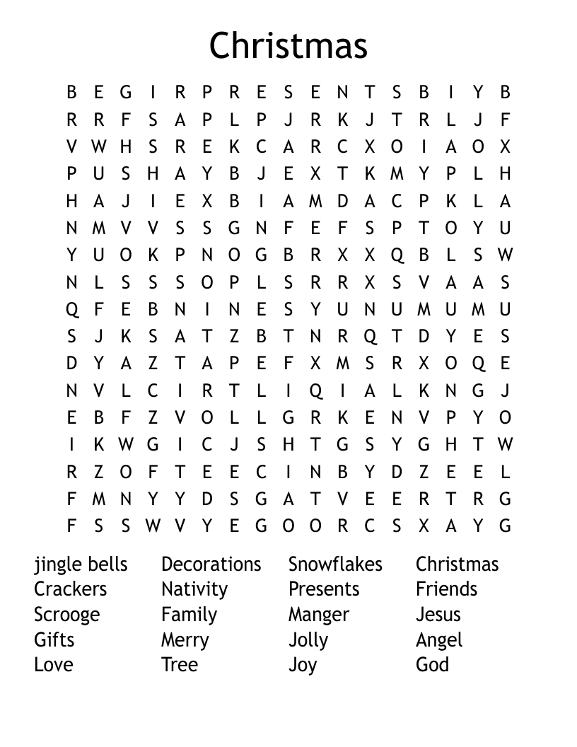 Christmas Word Search