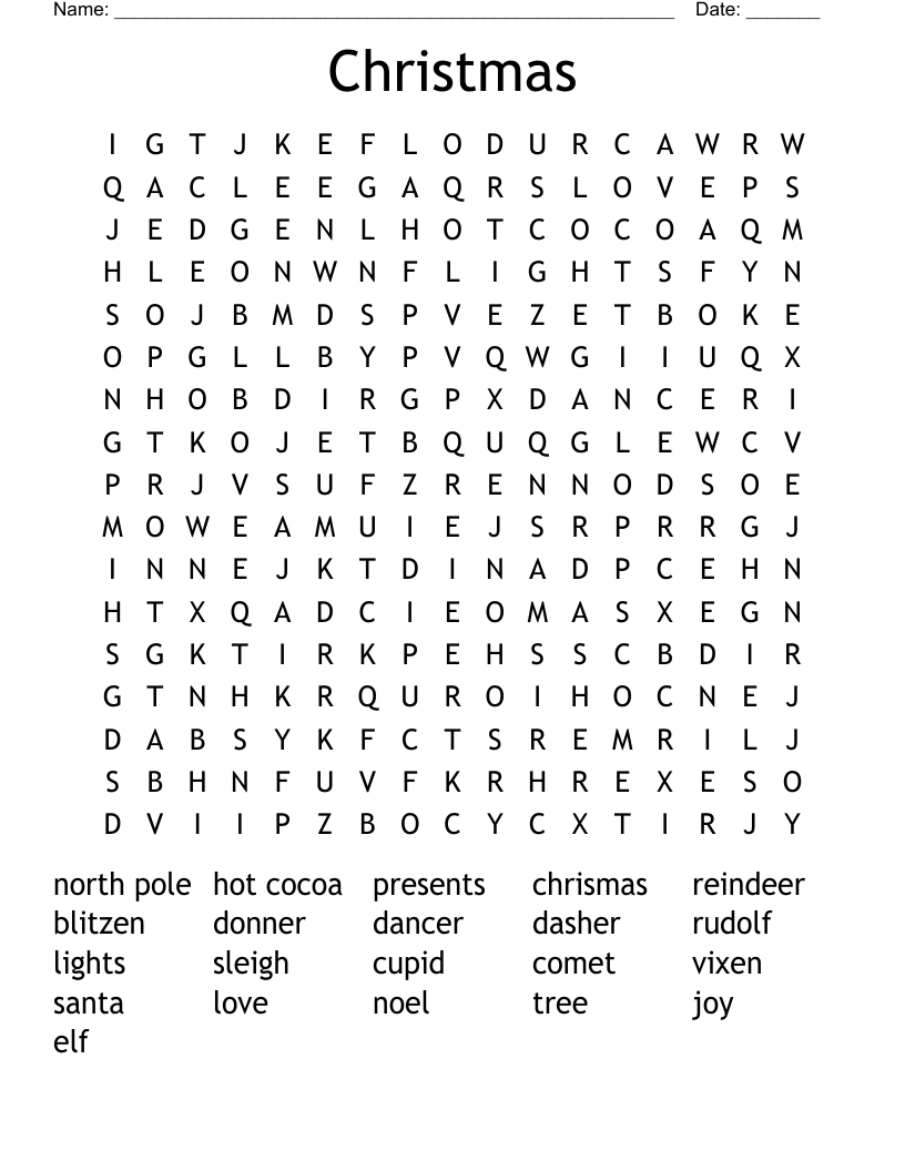 Christmas Word Search