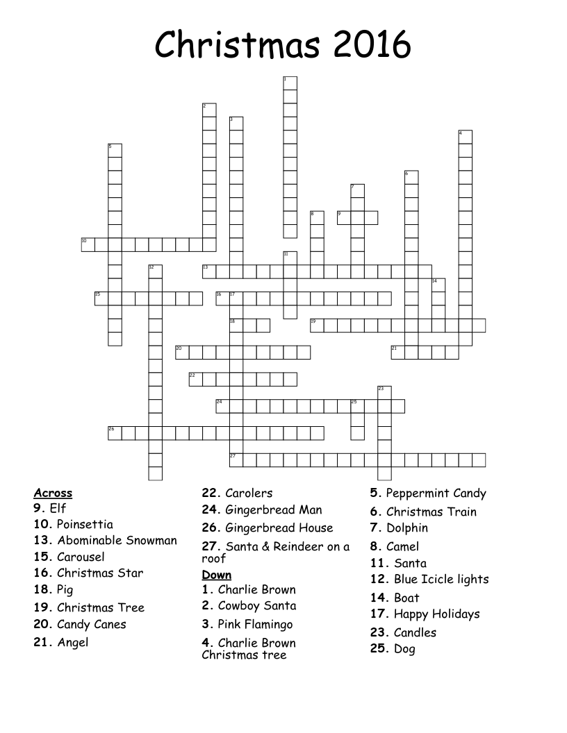 Christmas 2016 Crossword