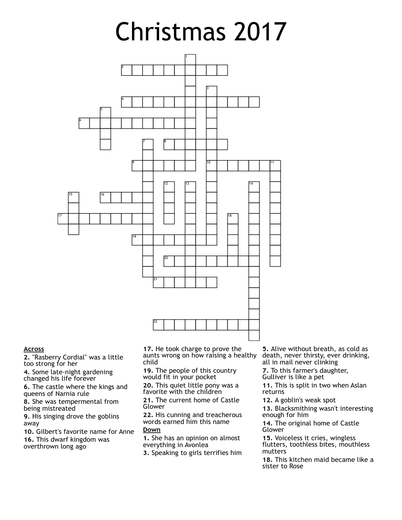 Christmas 2017 Crossword