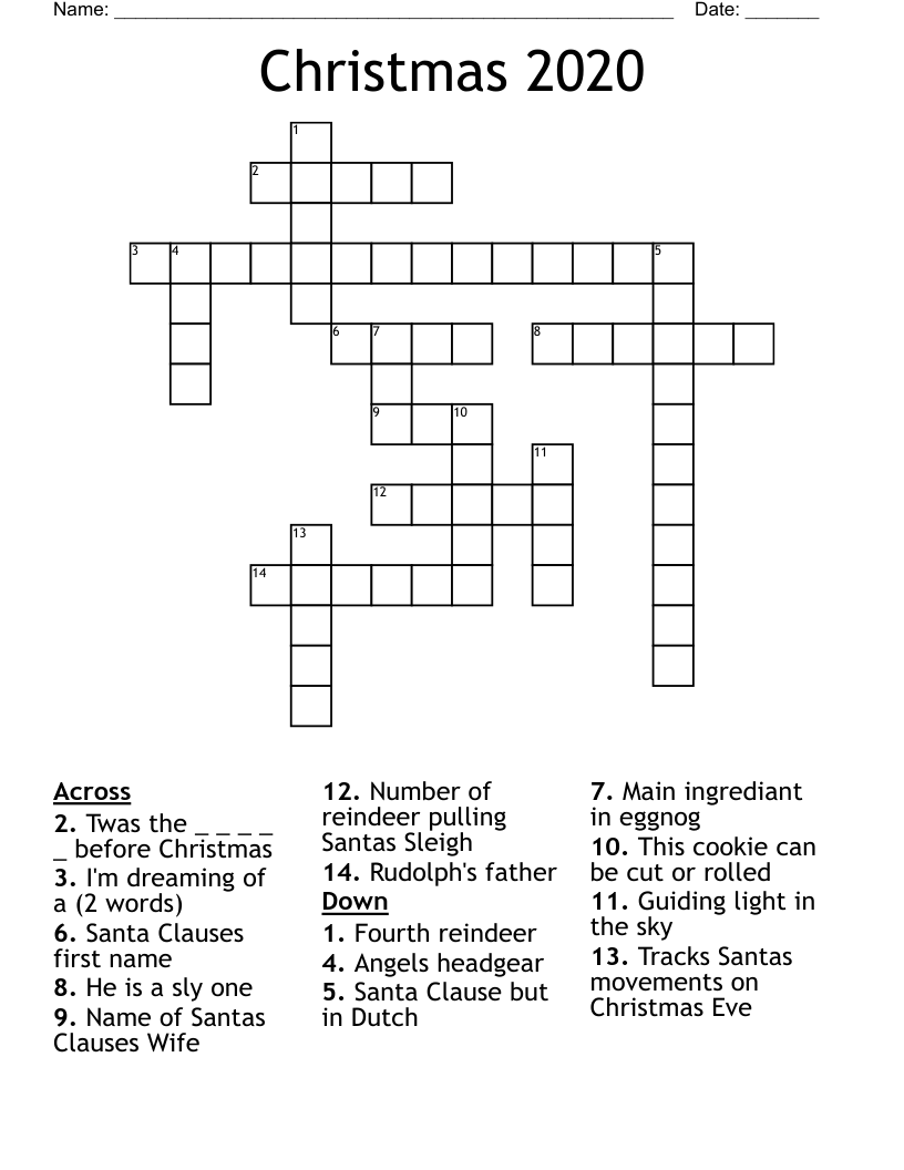 Christmas 2020 Crossword