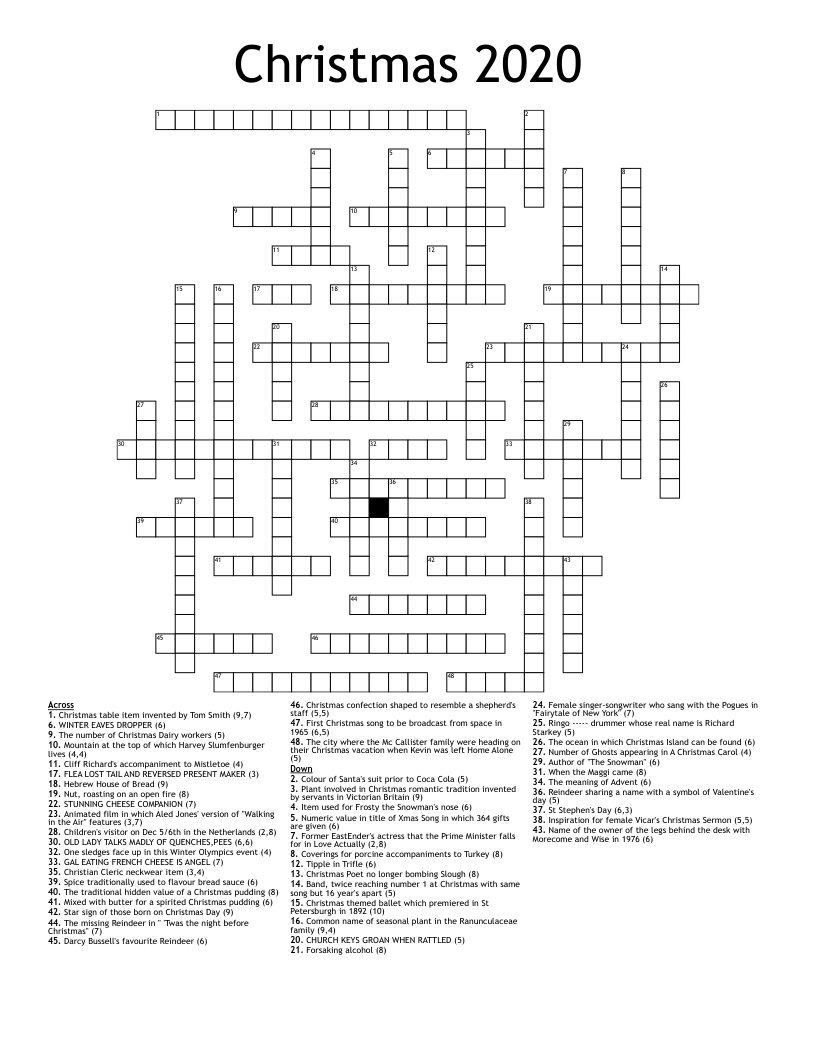 Christmas 2020 Crossword