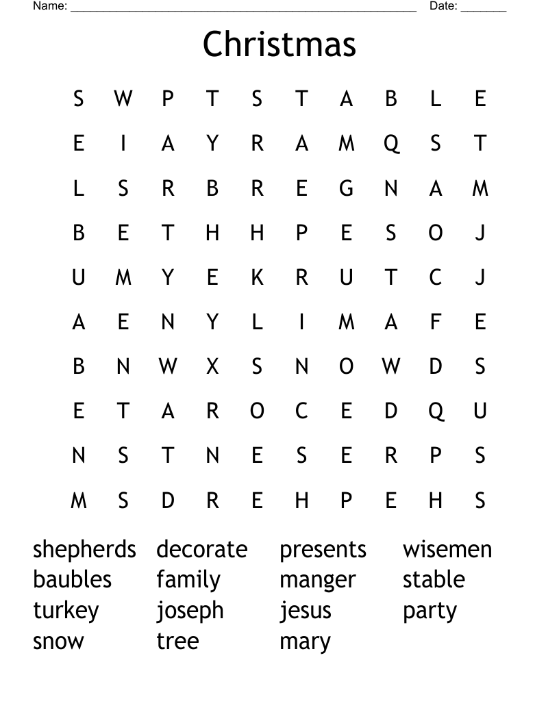 Christmas Word Search