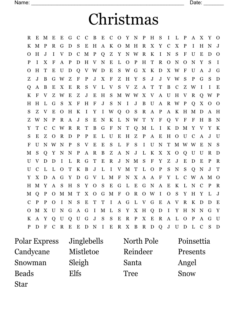 Christmas Word Search